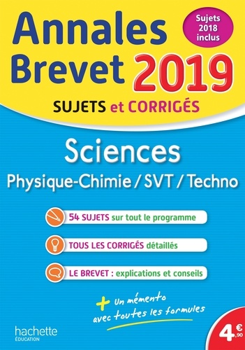 Physique-Chimie, SVT, Technologie - Sujets corrigés 