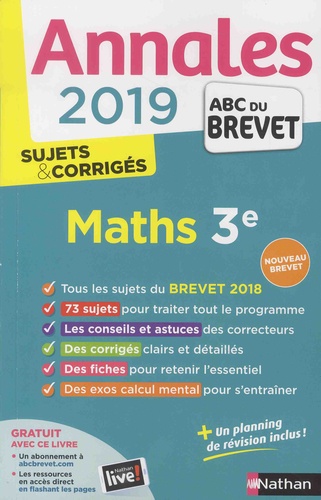 Mathématiques 3e - Sujets & corrigés 