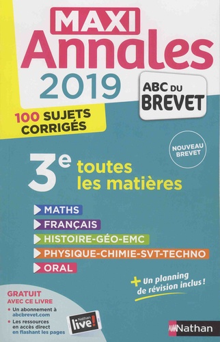 Toutes les matières 3e - 100 sujets corrigés 