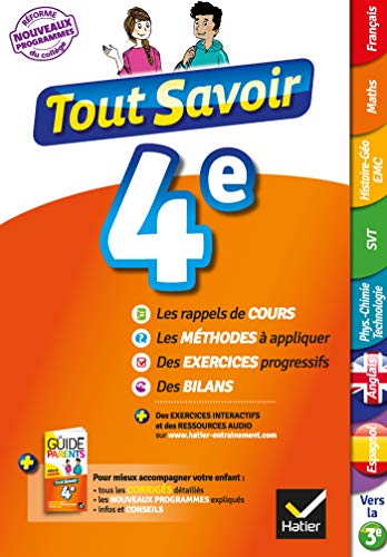 TOUT SAVOIR 4E NOUVEAU PROGRAMME - POUR REVISER DANS TOUTES LES MATIERES                       