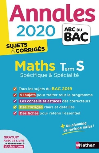 Mathématiques Tle S spécifique et spécialité - Sujets & Corrigés - Grand Format