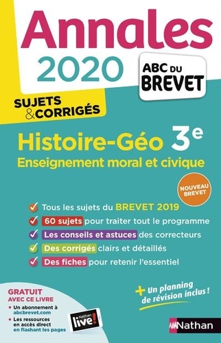 Histoire-Géographie, Enseignement Moral et Civique 3e - Sujets & Corrigés 