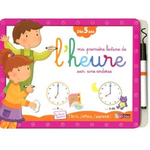 Ma première lecture de l'heure sur une ardoise