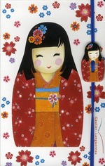 Carnets élastique avec poupée japonaise 2