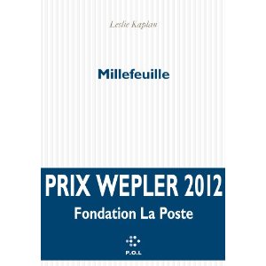 Millefeuille - Prix Wepler 2012 