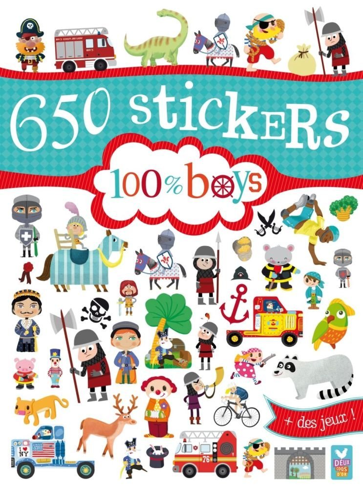 Bloc 500 stickers - 100% garçons