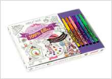 Coloriages 100% filles avec 6 feutres-pinceaux