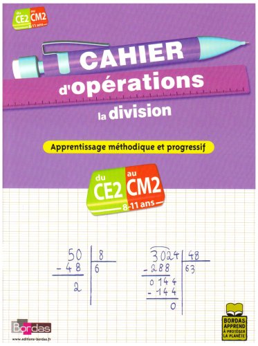 Cahier d'opérations CE2-CM2 : La division