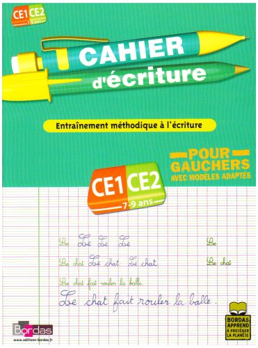 Cahier d'écriture pour gauchers CE1-CE2