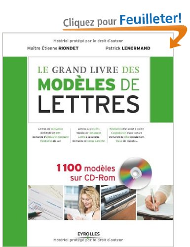 Le grand livre des modèles de lettres. 1100 modèles sur cd-rom.