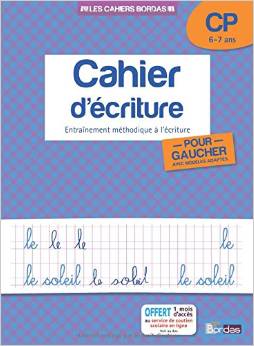 Cahier d'écriture pour gauchers CP