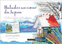 Balades au coeur du Japon Carnet coloriages carte postale