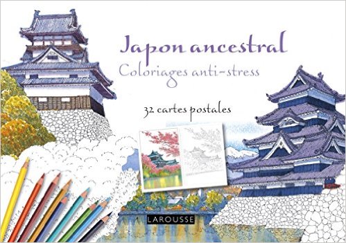 Japon ancestral coloriages anti-stress - 32 cartes postales