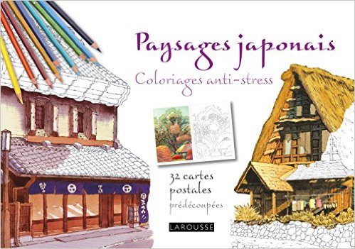 Paysages Japonais coloriages anti-stress 32 cartes postales