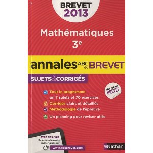 	ANNALES BREVET 2013 MATHS CORRIGES N25                                                              