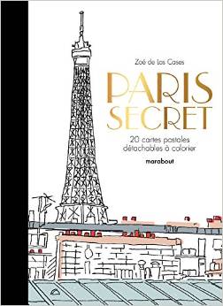 Paris secret - 20 cartes postales à colorier